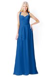 ColsBM Kaelyn Royal Blue Modest Trumpet Elbow Length Sleeve Zip up Chiffon Floor Length Bridesmaid Dresses