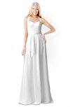 ColsBM Kaelyn White Modest Trumpet Elbow Length Sleeve Zip up Chiffon Floor Length Bridesmaid Dresses