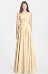 ColsBM Nala Apricot Gelato Simple Wide Square Sleeveless Zip up Chiffon Floor Length Bridesmaid Dresses