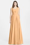 ColsBM Nala Apricot Simple Wide Square Sleeveless Zip up Chiffon Floor Length Bridesmaid Dresses