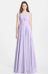 ColsBM Nala Light Purple Simple Wide Square Sleeveless Zip up Chiffon Floor Length Bridesmaid Dresses