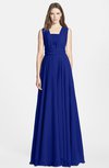 ColsBM Nala Nautical Blue Simple Wide Square Sleeveless Zip up Chiffon Floor Length Bridesmaid Dresses