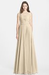 ColsBM Nala Novelle Peach Simple Wide Square Sleeveless Zip up Chiffon Floor Length Bridesmaid Dresses