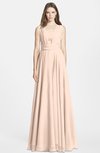 ColsBM Nala Peach Puree Simple Wide Square Sleeveless Zip up Chiffon Floor Length Bridesmaid Dresses