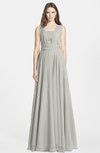 ColsBM Nala Platinum Simple Wide Square Sleeveless Zip up Chiffon Floor Length Bridesmaid Dresses