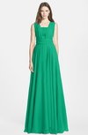 ColsBM Nala Sea Green Simple Wide Square Sleeveless Zip up Chiffon Floor Length Bridesmaid Dresses
