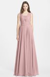 ColsBM Nala Silver Pink Simple Wide Square Sleeveless Zip up Chiffon Floor Length Bridesmaid Dresses