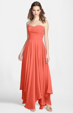 ColsBM Briana Living Coral Gorgeous Princess Sweetheart Sleeveless Asymmetric Bridesmaid Dresses