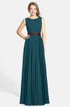 ColsBM Madalyn Blue Green Glamorous Sleeveless Zip up Chiffon Floor Length Ruching Bridesmaid Dresses