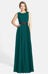 ColsBM Madalyn Shaded Spruce Glamorous Sleeveless Zip up Chiffon Floor Length Ruching Bridesmaid Dresses