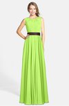 ColsBM Madalyn Sharp Green Glamorous Sleeveless Zip up Chiffon Floor Length Ruching Bridesmaid Dresses