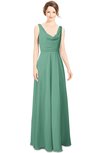 ColsBM Alia Beryl Green Modest A-line V-neck Sleeveless Zip up Plainness Bridesmaid Dresses