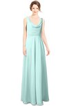ColsBM Alia Blue Glass Modest A-line V-neck Sleeveless Zip up Plainness Bridesmaid Dresses