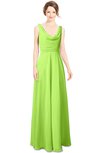 ColsBM Alia Bright Green Modest A-line V-neck Sleeveless Zip up Plainness Bridesmaid Dresses