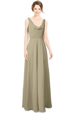 ColsBM Alia Candied Ginger Modest A-line V-neck Sleeveless Zip up Plainness Bridesmaid Dresses