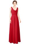 ColsBM Alia Red Modest A-line V-neck Sleeveless Zip up Plainness Bridesmaid Dresses