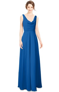 ColsBM Alia Royal Blue Modest A-line V-neck Sleeveless Zip up Plainness Bridesmaid Dresses