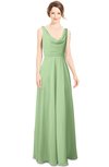 ColsBM Alia Sage Green Modest A-line V-neck Sleeveless Zip up Plainness Bridesmaid Dresses