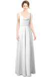 ColsBM Alia White Modest A-line V-neck Sleeveless Zip up Plainness Bridesmaid Dresses