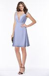 ColsBM Laurel Blue Heron Glamorous Fit-n-Flare V-neck Sleeveless Beaded Bridesmaid Dresses