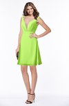 ColsBM Laurel Bright Green Glamorous Fit-n-Flare V-neck Sleeveless Beaded Bridesmaid Dresses