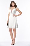 ColsBM Laurel Cloud White Glamorous Fit-n-Flare V-neck Sleeveless Beaded Bridesmaid Dresses