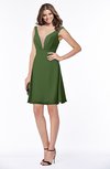 ColsBM Laurel Garden Green Glamorous Fit-n-Flare V-neck Sleeveless Beaded Bridesmaid Dresses