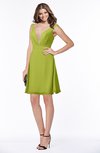 ColsBM Laurel Green Oasis Glamorous Fit-n-Flare V-neck Sleeveless Beaded Bridesmaid Dresses