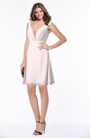 ColsBM Laurel Light Pink Glamorous Fit-n-Flare V-neck Sleeveless Beaded Bridesmaid Dresses