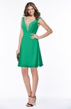 ColsBM Laurel Pepper Green Glamorous Fit-n-Flare V-neck Sleeveless Beaded Bridesmaid Dresses