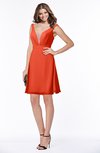 ColsBM Laurel Persimmon Glamorous Fit-n-Flare V-neck Sleeveless Beaded Bridesmaid Dresses