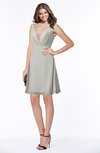 ColsBM Laurel Platinum Glamorous Fit-n-Flare V-neck Sleeveless Beaded Bridesmaid Dresses