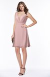 ColsBM Laurel Silver Pink Glamorous Fit-n-Flare V-neck Sleeveless Beaded Bridesmaid Dresses