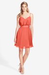 ColsBM Rosemary Living Coral Gorgeous Fit-n-Flare Sleeveless Chiffon Sweep Train Bridesmaid Dresses