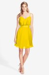 ColsBM Rosemary Yellow Gorgeous Fit-n-Flare Sleeveless Chiffon Sweep Train Bridesmaid Dresses