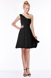 ColsBM Kenia Black Luxury Fit-n-Flare Sleeveless Zip up Sweep Train Bridesmaid Dresses