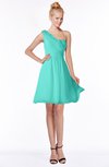 ColsBM Kenia Blue Turquoise Luxury Fit-n-Flare Sleeveless Zip up Sweep Train Bridesmaid Dresses