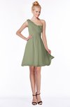 ColsBM Kenia Moss Green Luxury Fit-n-Flare Sleeveless Zip up Sweep Train Bridesmaid Dresses