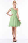 ColsBM Kenia Sage Green Luxury Fit-n-Flare Sleeveless Zip up Sweep Train Bridesmaid Dresses