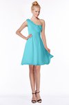 ColsBM Kenia Turquoise Luxury Fit-n-Flare Sleeveless Zip up Sweep Train Bridesmaid Dresses
