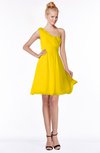 ColsBM Kenia Yellow Luxury Fit-n-Flare Sleeveless Zip up Sweep Train Bridesmaid Dresses