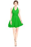 ColsBM Amaris Classic Green Luxury Fit-n-Flare V-neck Knee Length Ruching Bridesmaid Dresses