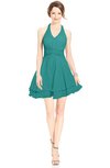 ColsBM Amaris Emerald Green Luxury Fit-n-Flare V-neck Knee Length Ruching Bridesmaid Dresses