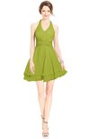 ColsBM Amaris Green Oasis Luxury Fit-n-Flare V-neck Knee Length Ruching Bridesmaid Dresses