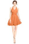 ColsBM Amaris Mango Luxury Fit-n-Flare V-neck Knee Length Ruching Bridesmaid Dresses