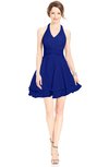 ColsBM Amaris Nautical Blue Luxury Fit-n-Flare V-neck Knee Length Ruching Bridesmaid Dresses