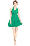 ColsBM Amaris Pepper Green Luxury Fit-n-Flare V-neck Knee Length Ruching Bridesmaid Dresses