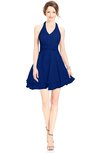 ColsBM Amaris Sodalite Blue Luxury Fit-n-Flare V-neck Knee Length Ruching Bridesmaid Dresses