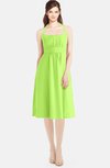 ColsBM Amya Bright Green Glamorous Sleeveless Zip up Chiffon Knee Length Bridesmaid Dresses