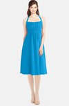 ColsBM Amya Cornflower Blue Glamorous Sleeveless Zip up Chiffon Knee Length Bridesmaid Dresses
